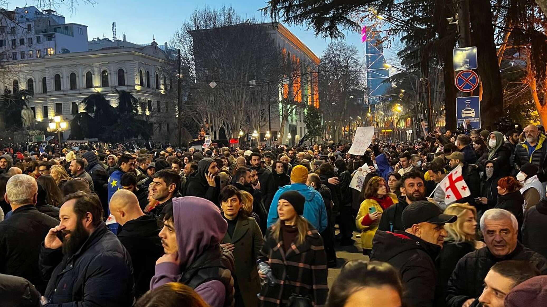 В Тбилиси возобновилась акция протеста