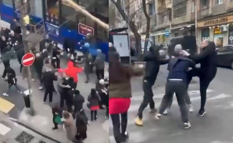 Неизвестные напали на бастующих граждан в Тбилиси