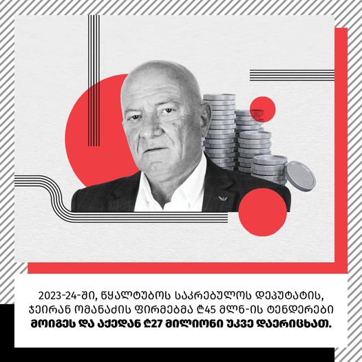 НПО: компании члена горсобрания Цхалтубо выиграли тендеры на 45 млн лари