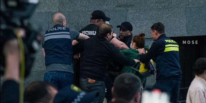 Задержаны двое участников акции у здания парламента в Тбилиси