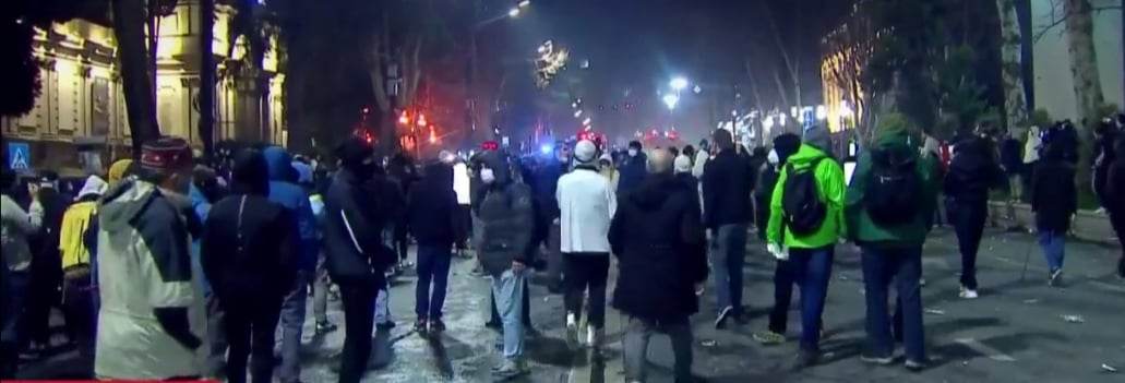 Georgian police use water, tear gas in move to break up second day of protests