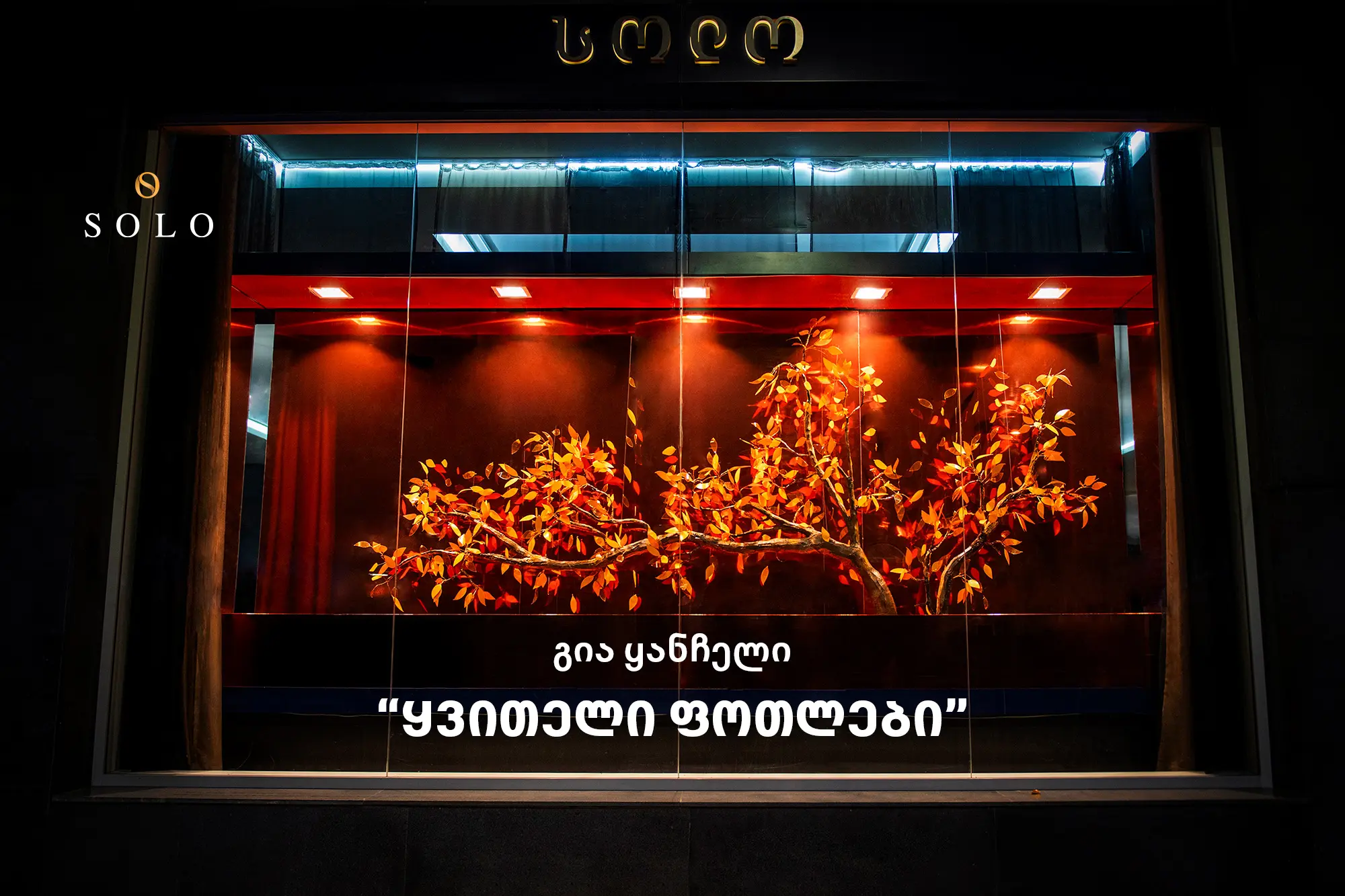 SOLO-მ გია ყანჩელის კომპოზიციის - ყვითელი ფოთლების ინსპირაციით, საშემოდგომო ვიტრინები შექმნა