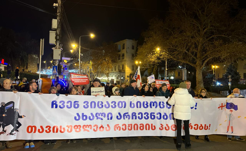 სამედიცინო სფეროს წარმომადგენლები თბილისში მარშს მართავენ