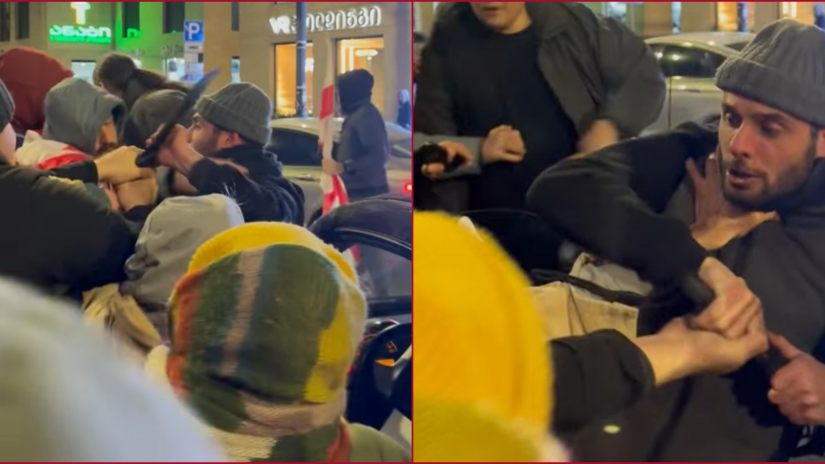На протестный марш в Тбилиси напали с мачете и битой