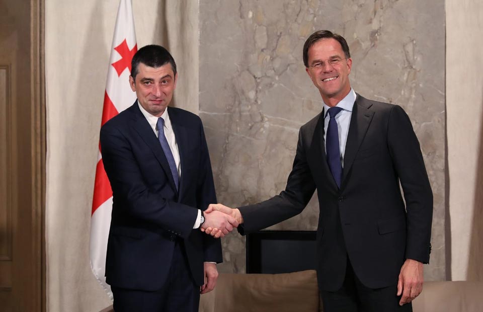 გიორგი გახარია ნიდერლანდების პრემიერმინისტრს შეხვდა