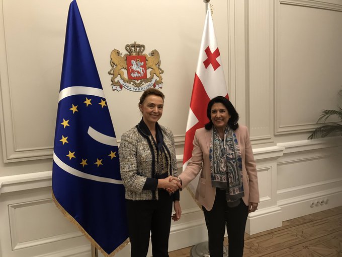 საქართველოს პრეზიდენტი ევროპის საბჭოს გენერალურ მდივანს შეხვდა