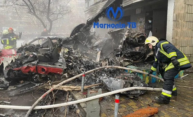 Helicopter crash near Kyiv kills 14, including Ukrainian interior minister